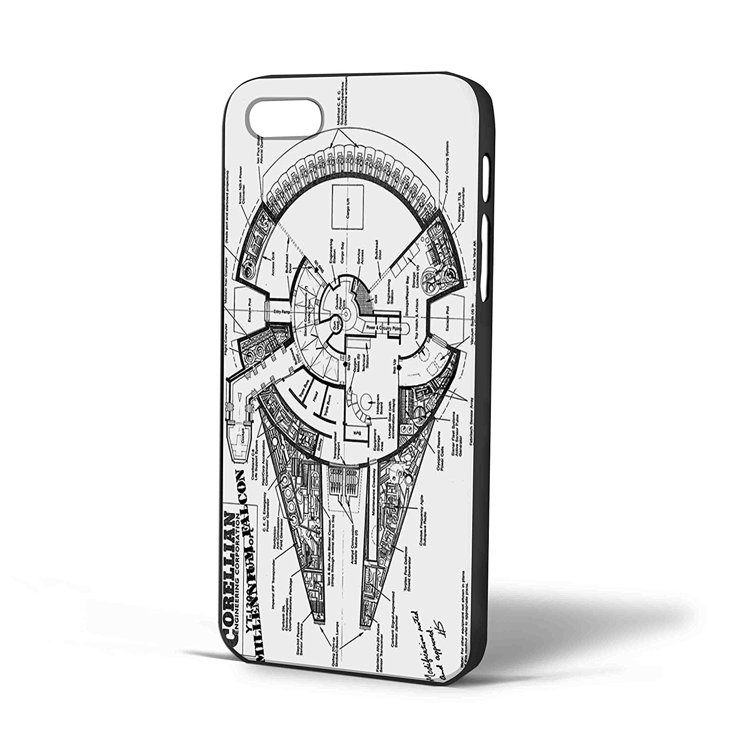 SW Millennium Falcon Schematics iPhone Case