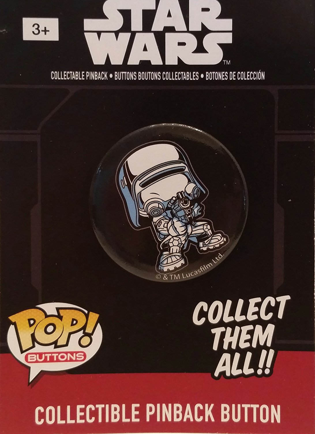 TFA First Order Snowtrooper Funko Button Pin