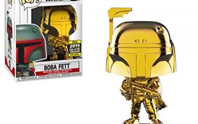 New Star Wars Funko Boba Fett Gold Chrome Bobble Head Toy available now!