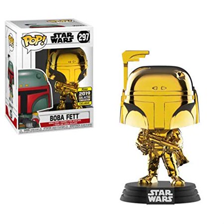 New Star Wars Funko Boba Fett Gold Chrome Bobble Head Toy available now!