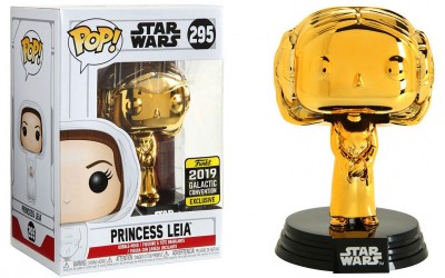 New Star Wars Funko Princess Leia Gold Chrome Bobble Head Toy available!