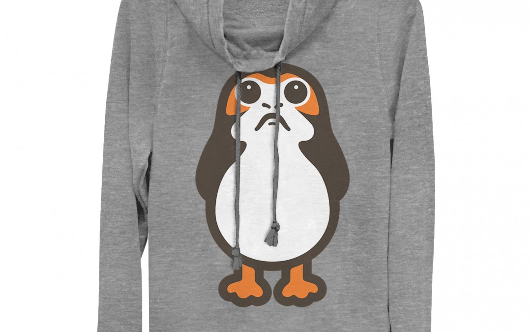 New Last Jedi Porg Cartoon Cowl Neck Sweatshirt available!