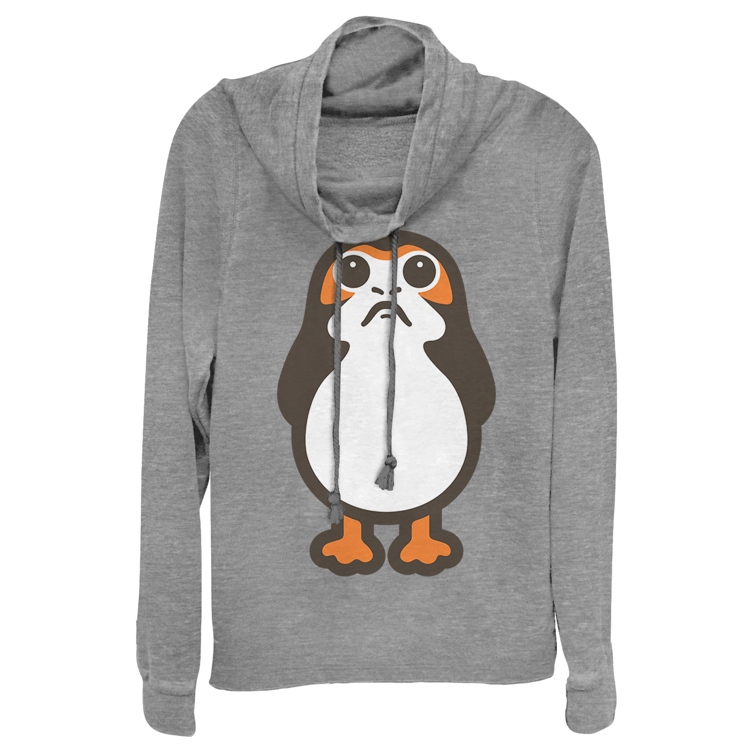 TLJ Porg Cartoon Cowl Neck Sweatshirt