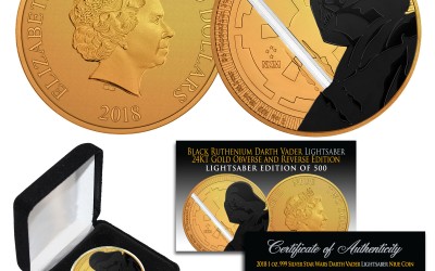 New Star Wars Darth Vader Silver 24K Gold Clad Coin available!