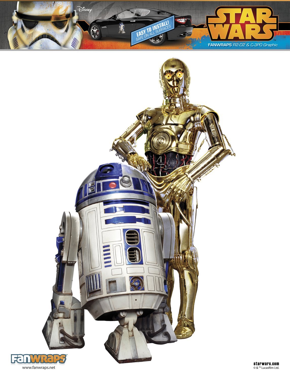 SW C-3PO and R2-D2 Graphic Vinyl Decal