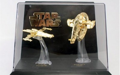 New Star Wars X-Wing & Slave I Micromachines Gold Plated Statues Set available!