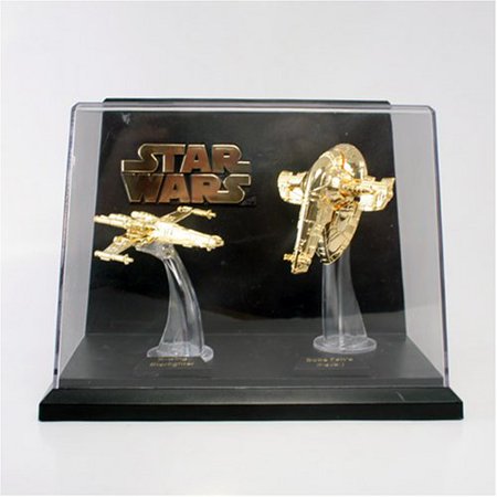 New Star Wars X-Wing & Slave I Micromachines Gold Plated Statues Set available!