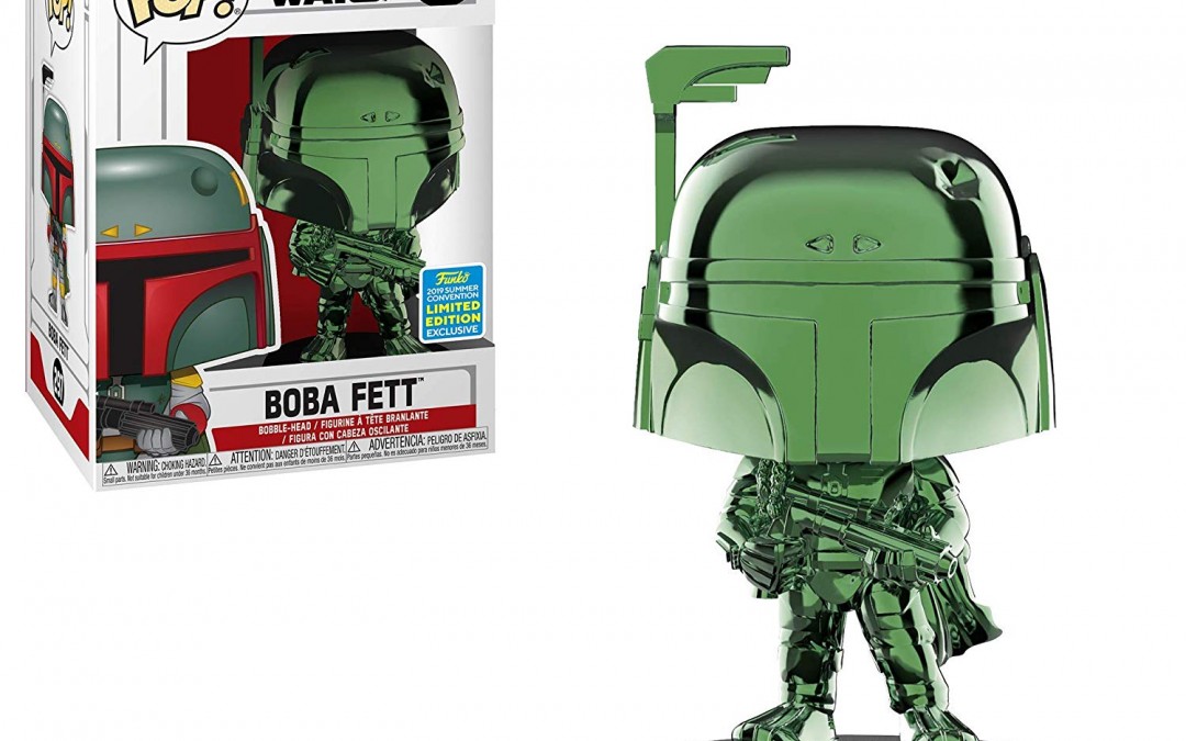 New Star Wars Boba Fett Green Chrome Bobble Head Toy