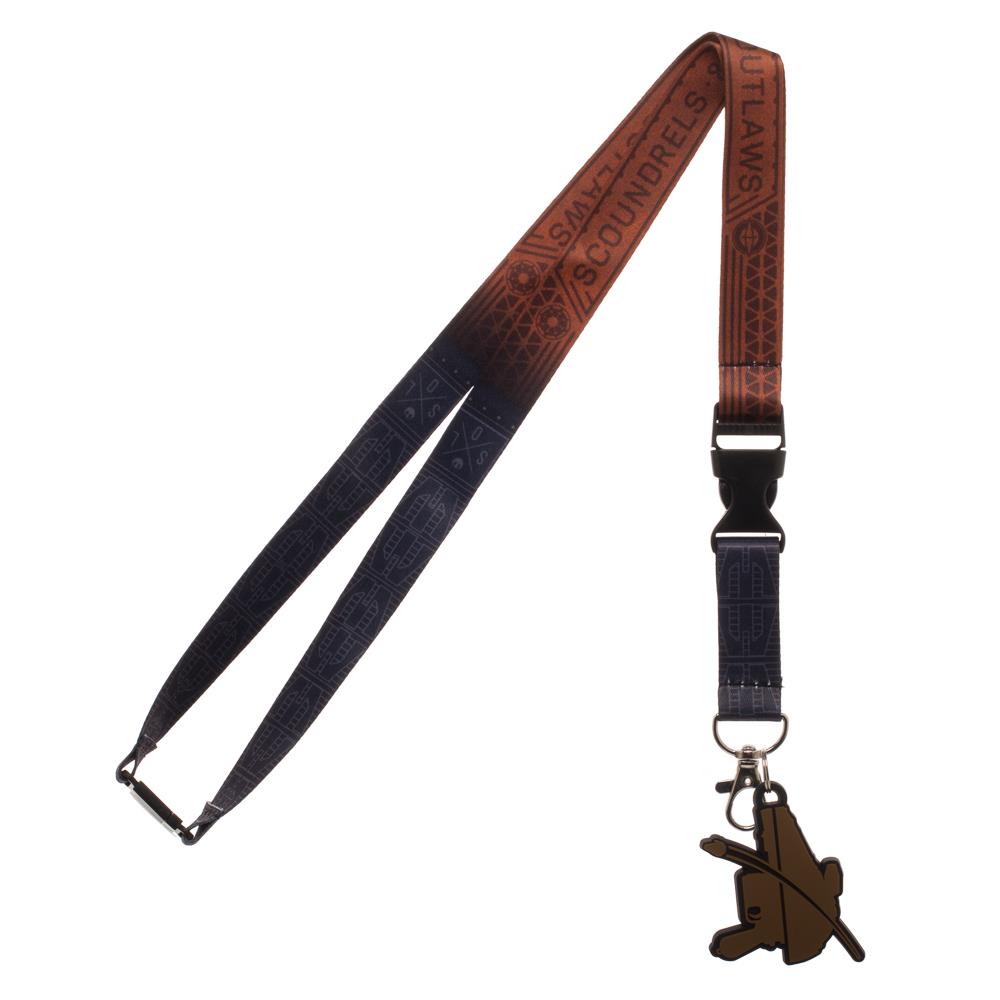 Scoundrels and Outlaws Dual Lanyard With Key Holder & Rubber Pistol Charm