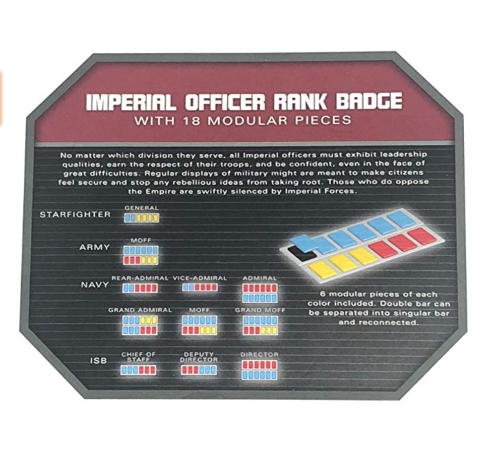 SW GE Imperial Officer Rank Badge Set 2