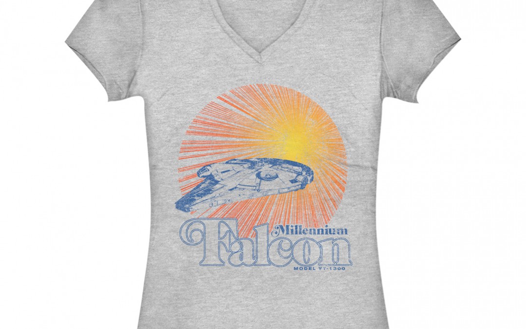 New Solo Movie Millennium Falcon Sunset V-Neck T-Shirt available!