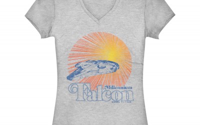 New Solo Movie Millennium Falcon Sunset V-Neck T-Shirt available!