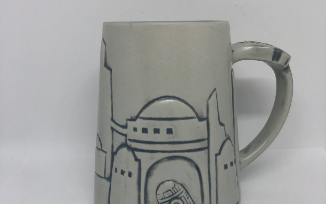 New Galaxy's Edge Black Spire Outpost R2-D2 Coffee Mug available!