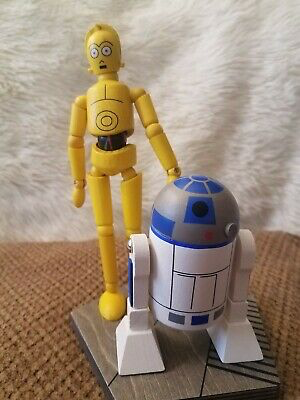 SWGE R2-D2 & C-3PO Bendable Wooden Figurine Set 1