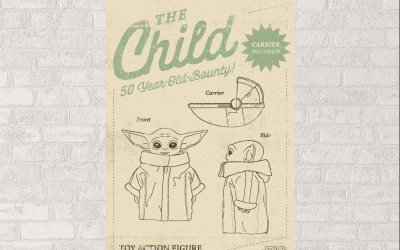 New The Mandalorian The Child 50-Year-Old Bounty Poster in stock!