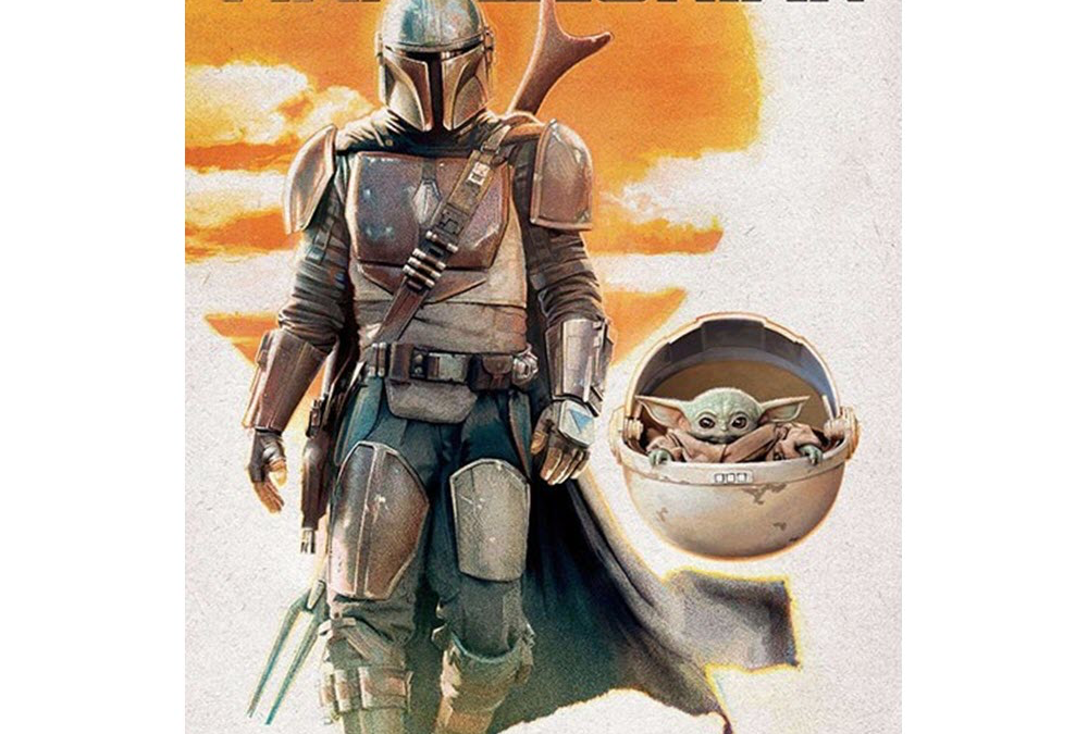 New The Mandalorian Mando And The Child Walking Wall Poster in stock!