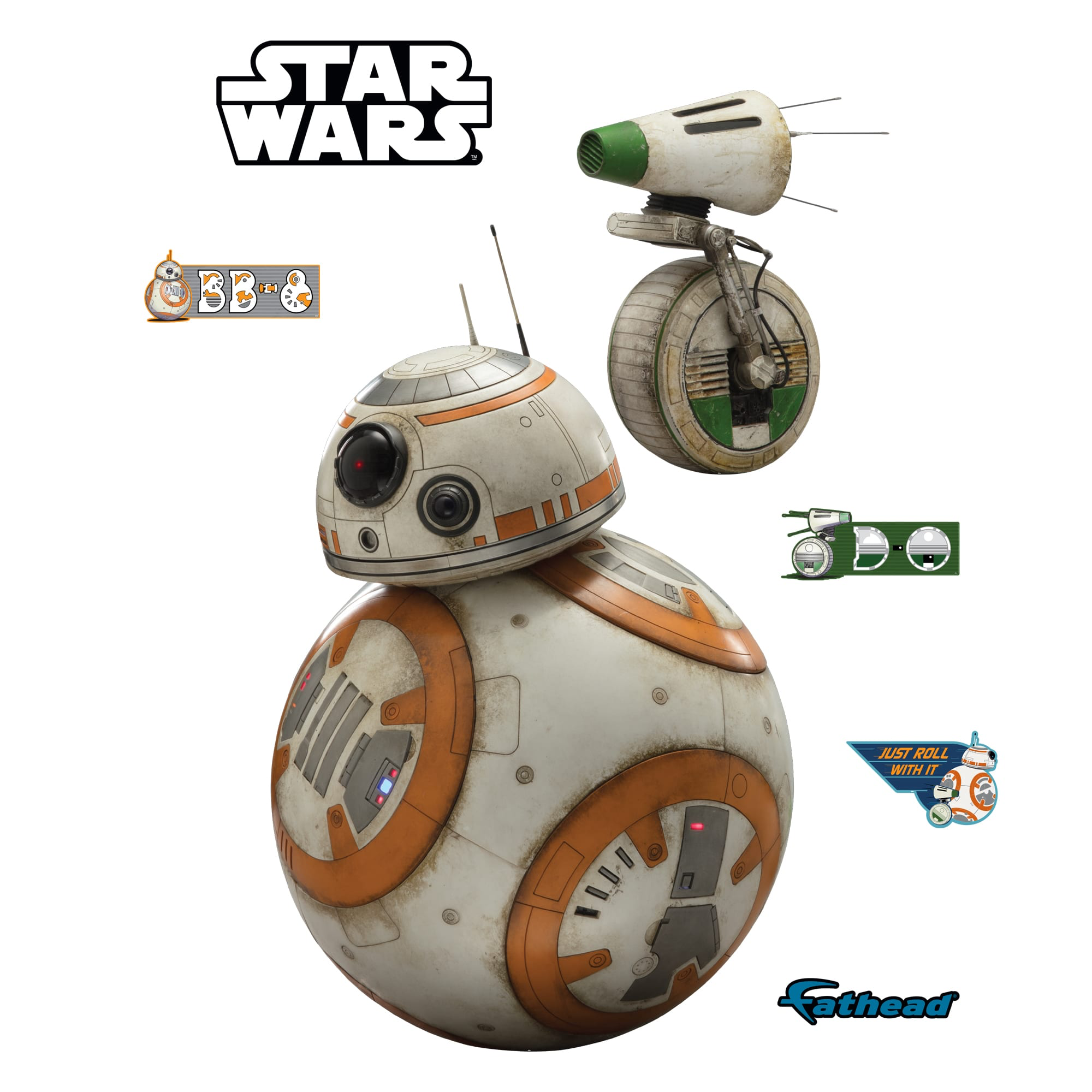 TROS BB-8 and D-O Life Size Wall Decal Set 1