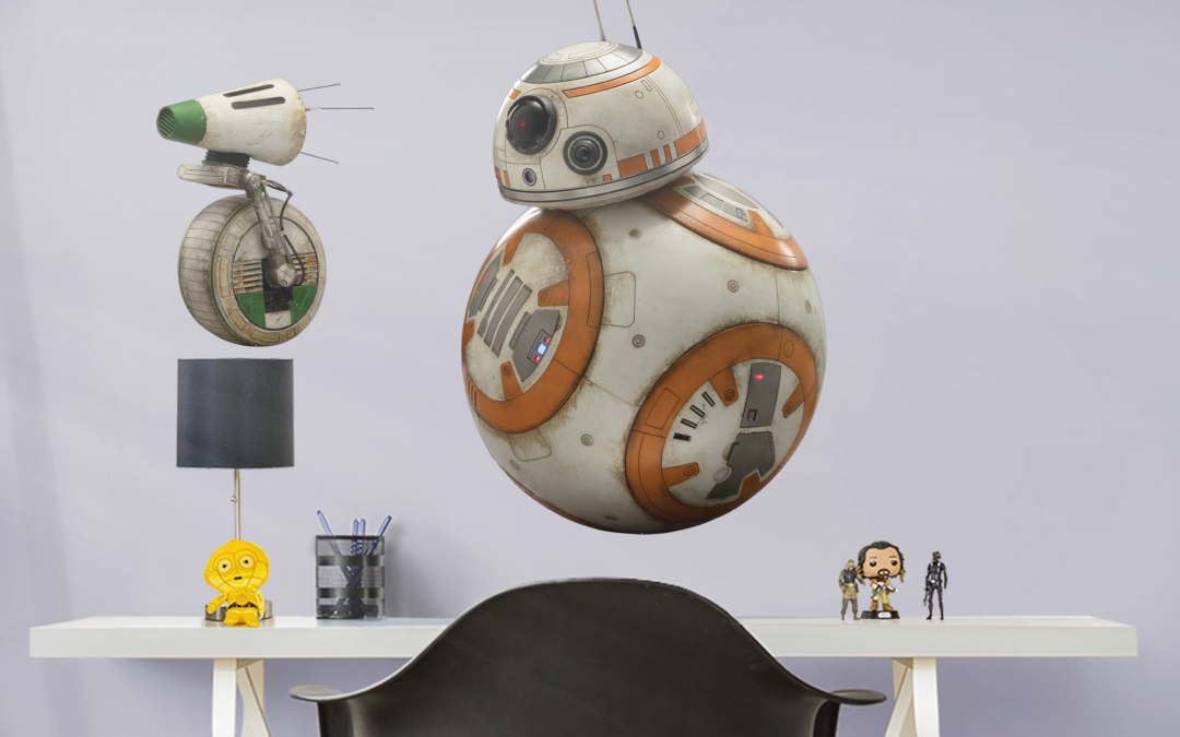 New Rise of Skywalker BB-8 and D-O Life Size Wall Decal Set available!