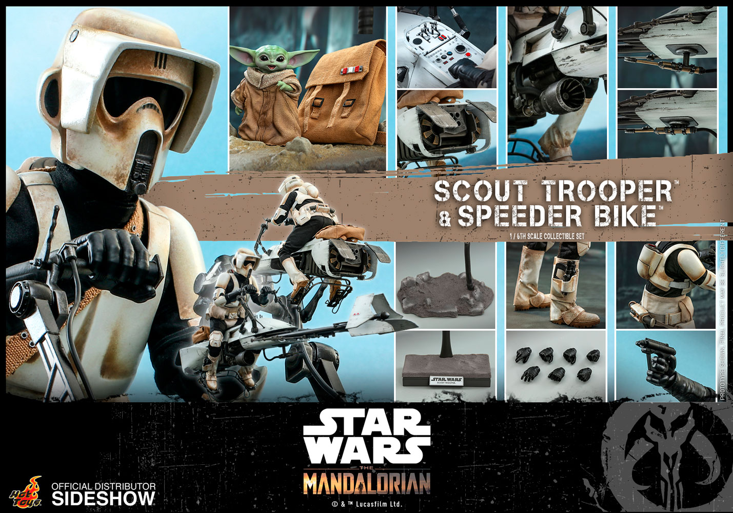 Scout Trooper and Speeder Bike 1/6th Scale Figure Set 10