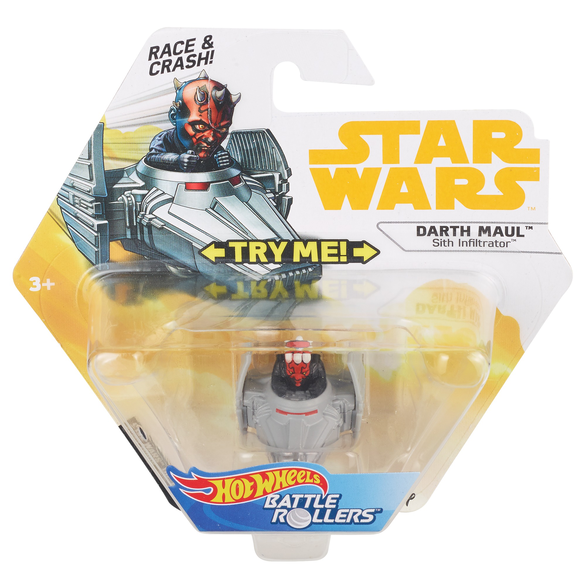 Solo: ASWS (TPM) Darth Maul & Sith Infiltrator Hot Wheels Battle Roller Toy 1