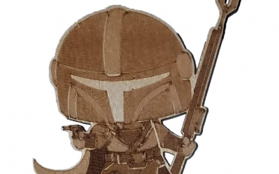 New The Mandalorian Mando Wooden Engraved Magnet available!
