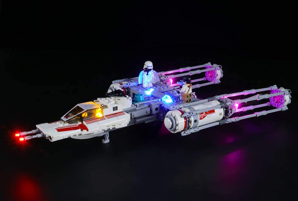 New Rise of Skywalker LED Lighting Y-Wing Fighter Lego Set available!