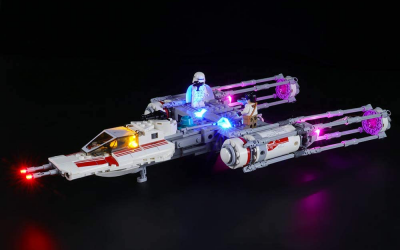 New Rise of Skywalker LED Lighting Y-Wing Fighter Lego Set available!