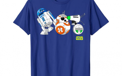 New Rise of Skywalker Cartoon Droid Lineup T-Shirt available!