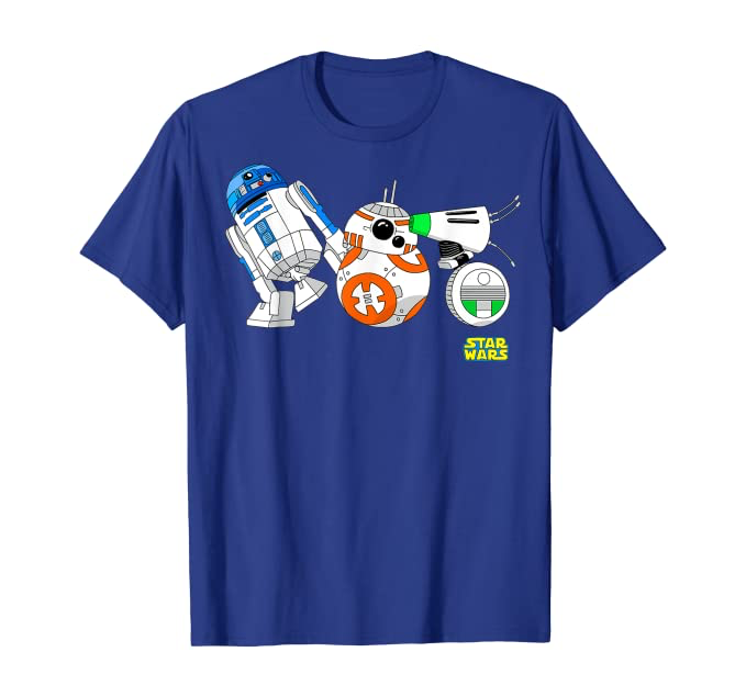 New Rise of Skywalker Cartoon Droid Lineup T-Shirt available!