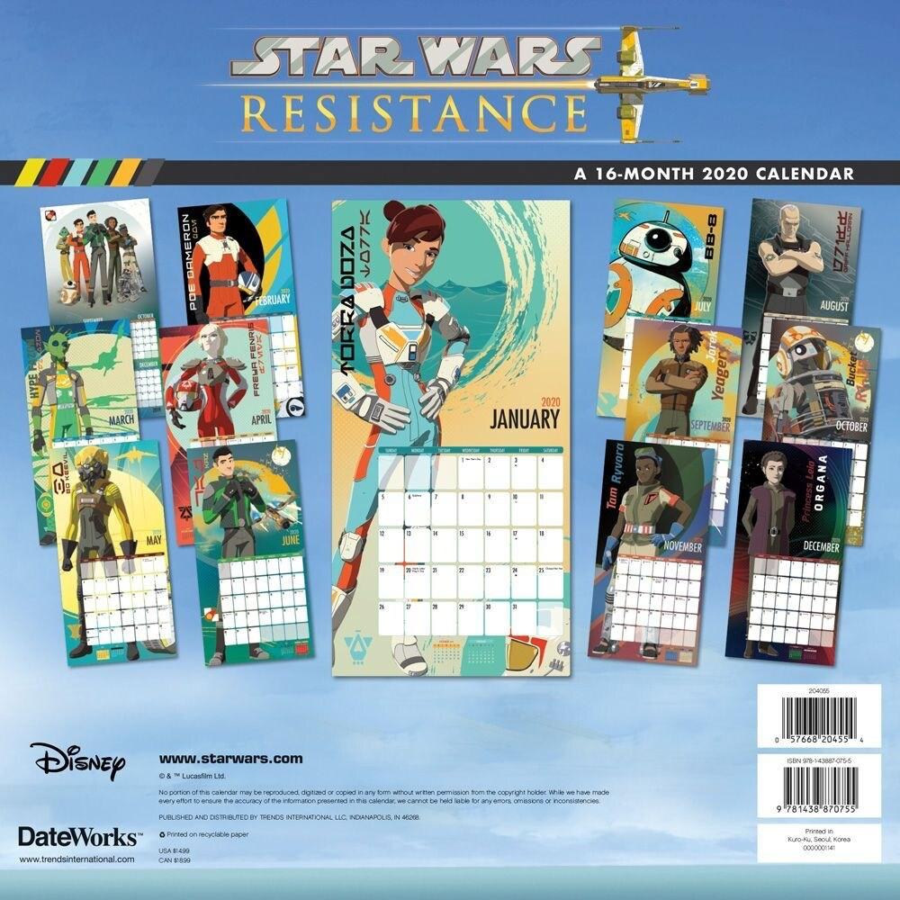 New Star Wars Resistance Wall Calendar available now! The Force