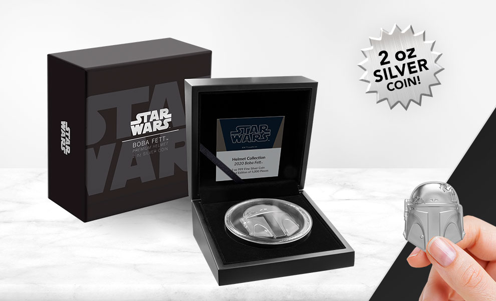 SW Boba Fett Helmet Silver Coin 1