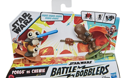 New Last Jedi Porgs Vs Chewbacca Clip-able Battling Figure 2-Pack available!