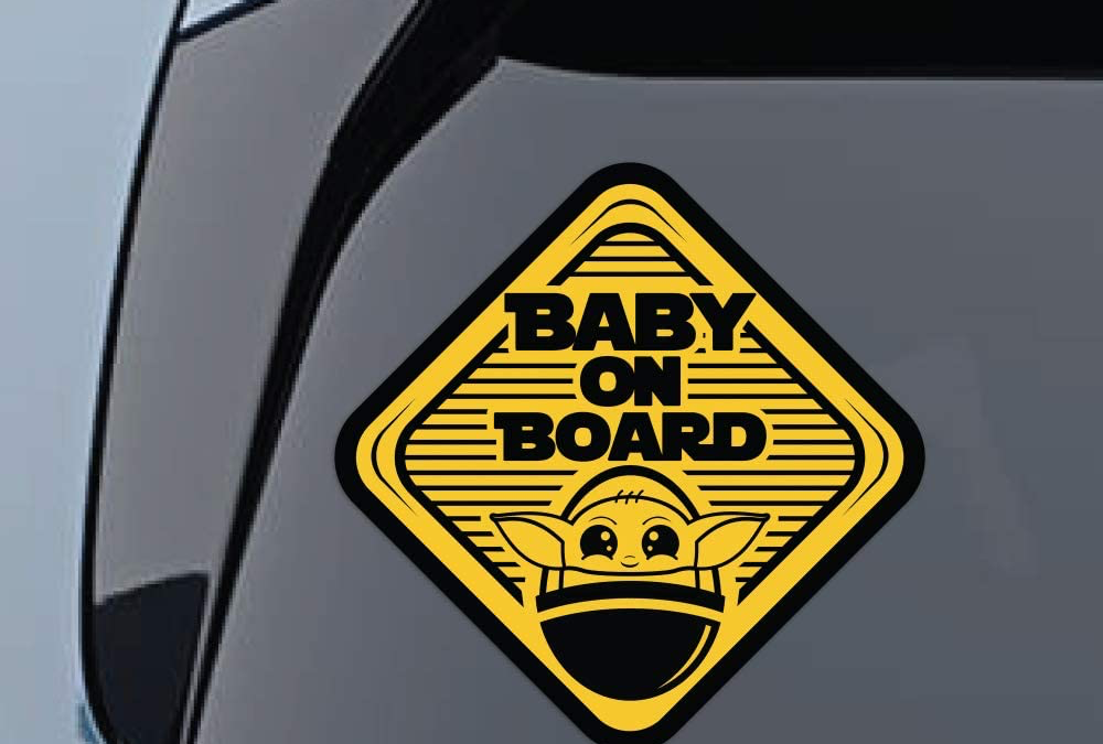 New The Mandalorian Baby On Board Large Vinyl Decal Stickers 2-Pack available!
