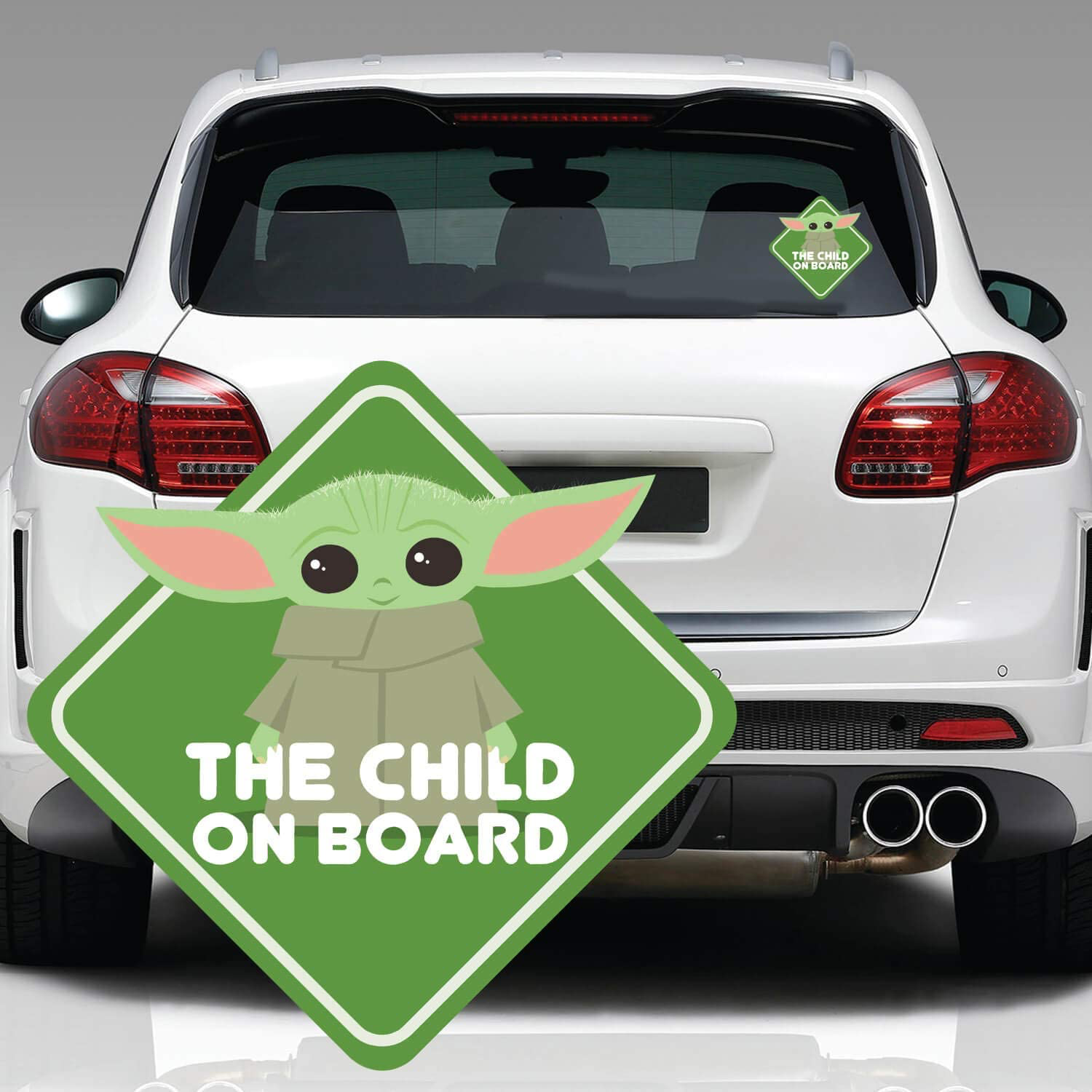 TM The Child On Board Green Window Decal 2