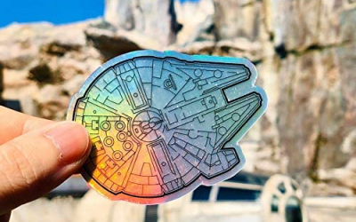 New Galaxy's Edge Millennium Falcon Holographic Laptop Sticker available now!