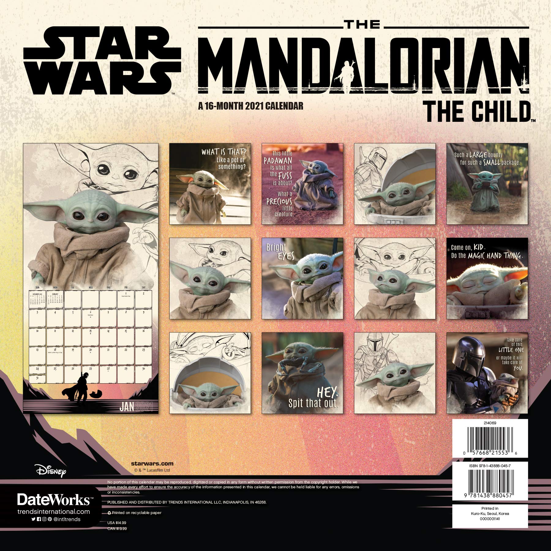 New The Mandalorian The Child 2021 Wall Calendar available now! | The