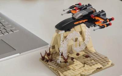 New Force Awakens Poe's Black X-Wing Tensegrity Lego Set available!