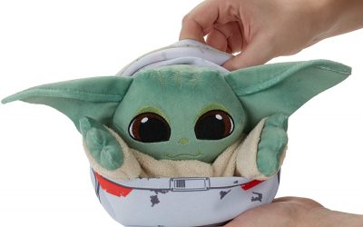 New The Mandalorian Grogu Hideaway Hover-Pram Plush Toy available for pre-order!