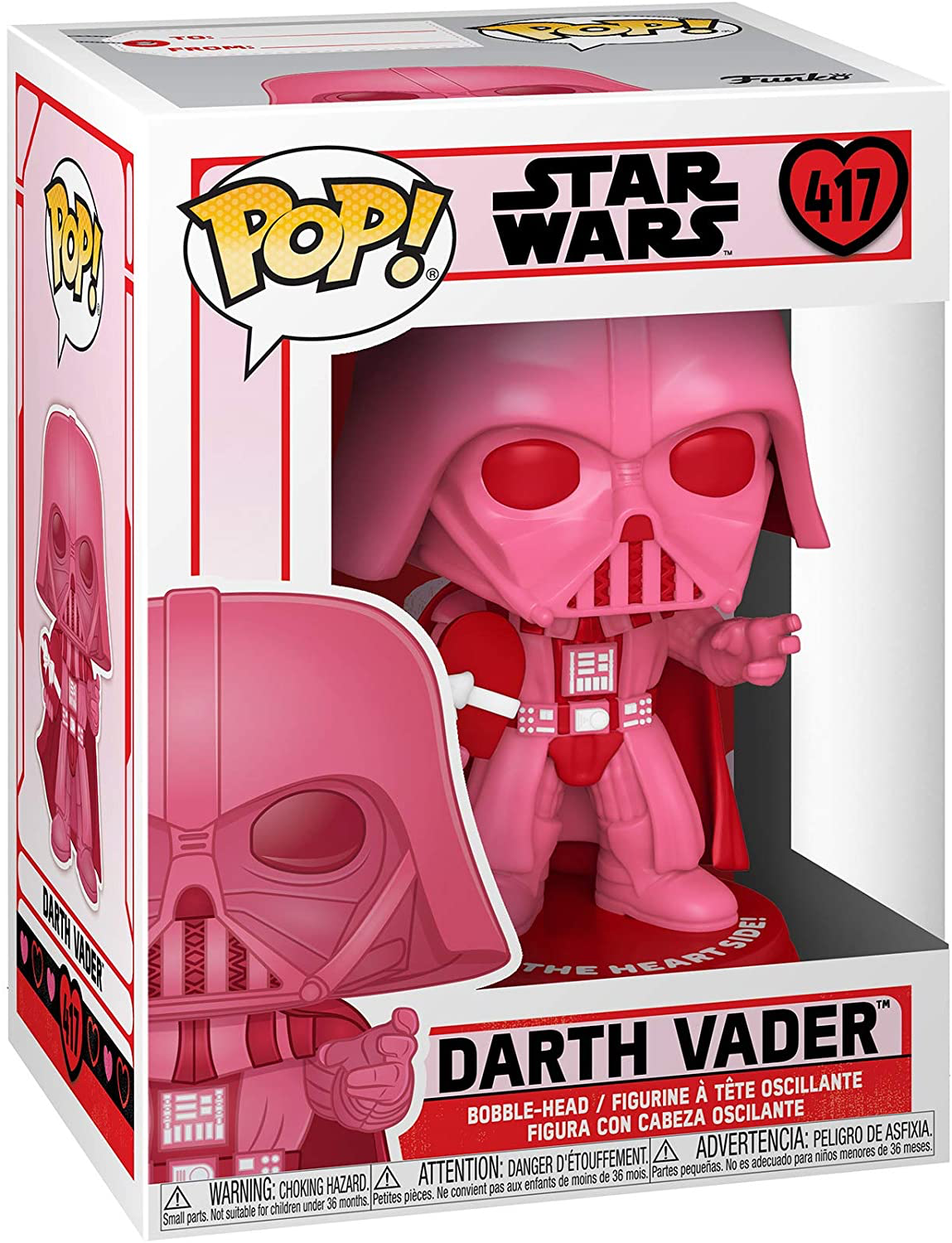 SW Darth Vader with Heart Valentines Day Bobble Head Toy 1