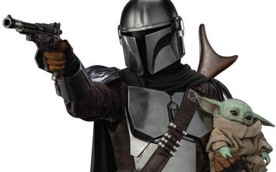 New The Mandalorian Mando (Din Djarin) with Child Life Size Cardboard Standee available!