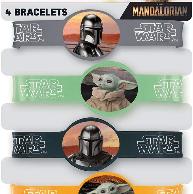 New The Mandalorian Mando and The Child Rubber Bracelets 4-Pack available!