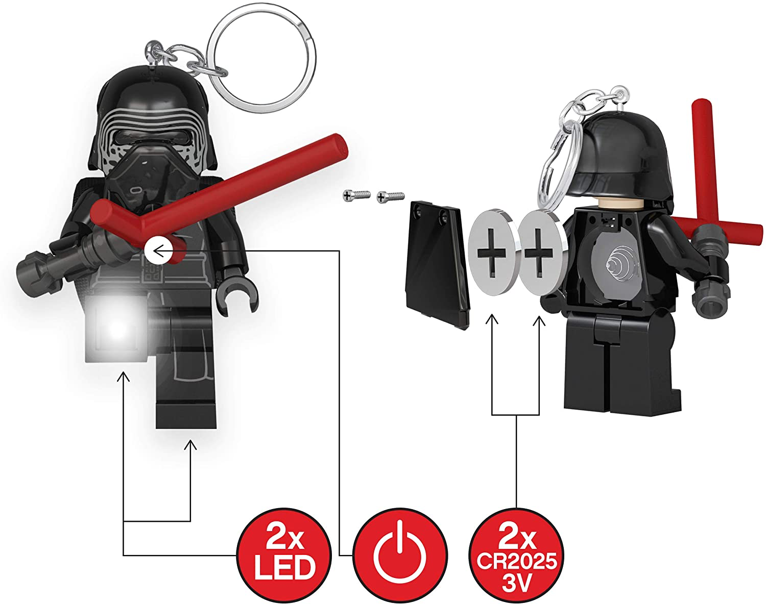 SW Kylo Ren with Lightsaber LED Key Chain Flashlight 4