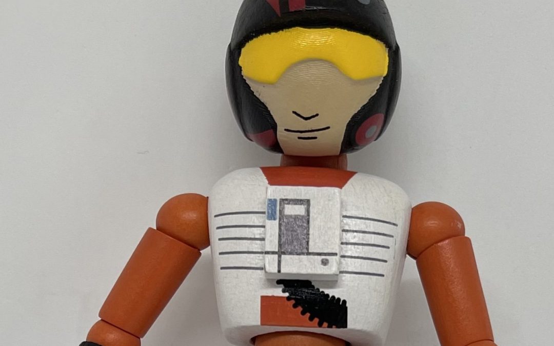 New Galaxy's Edge Wooden Poe Dameron Bendable Toy Figurine available!