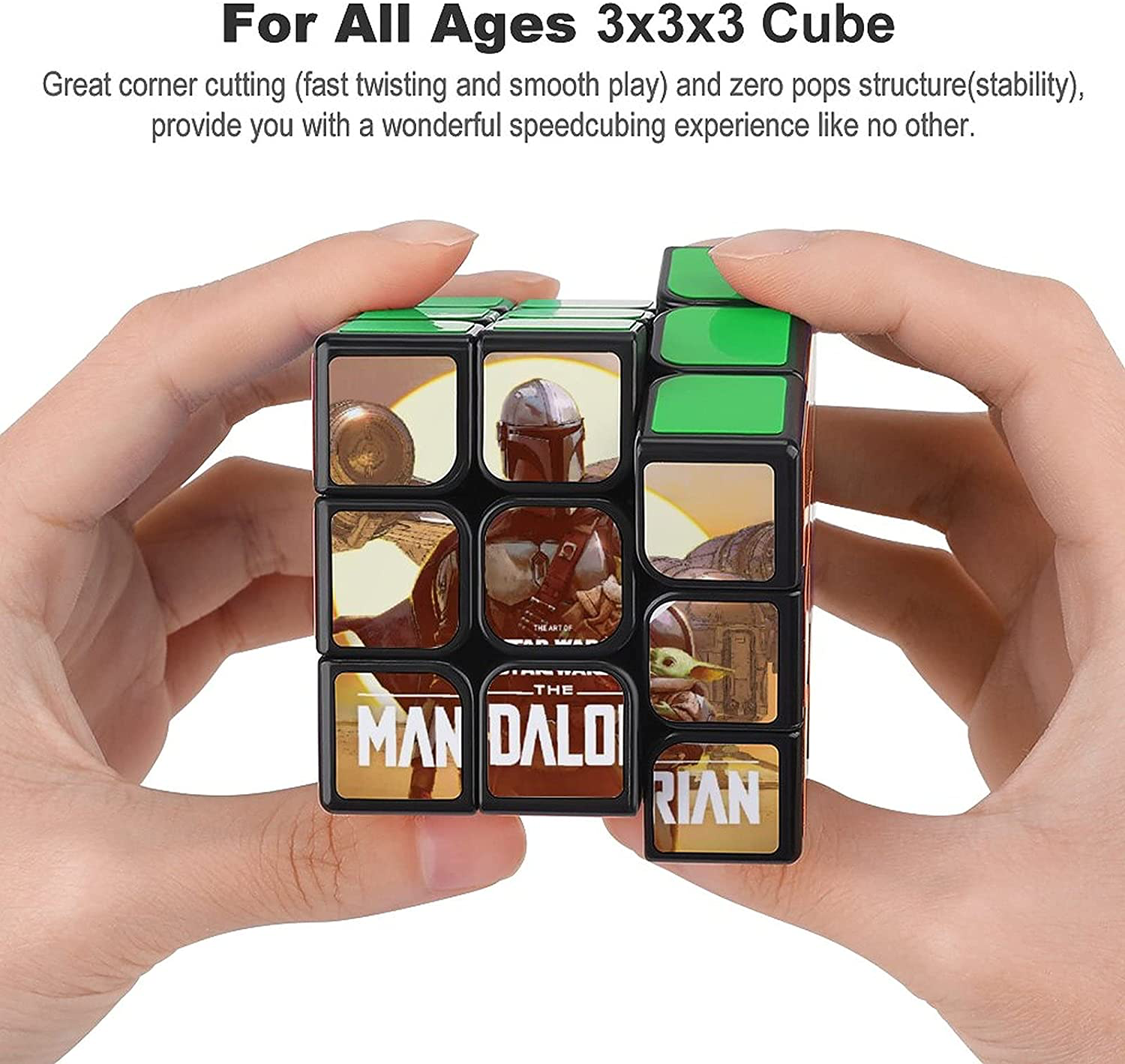 TM Mando (Din Djarin) and The Child (Grogu) Art Print Rubik Cube Toy 3