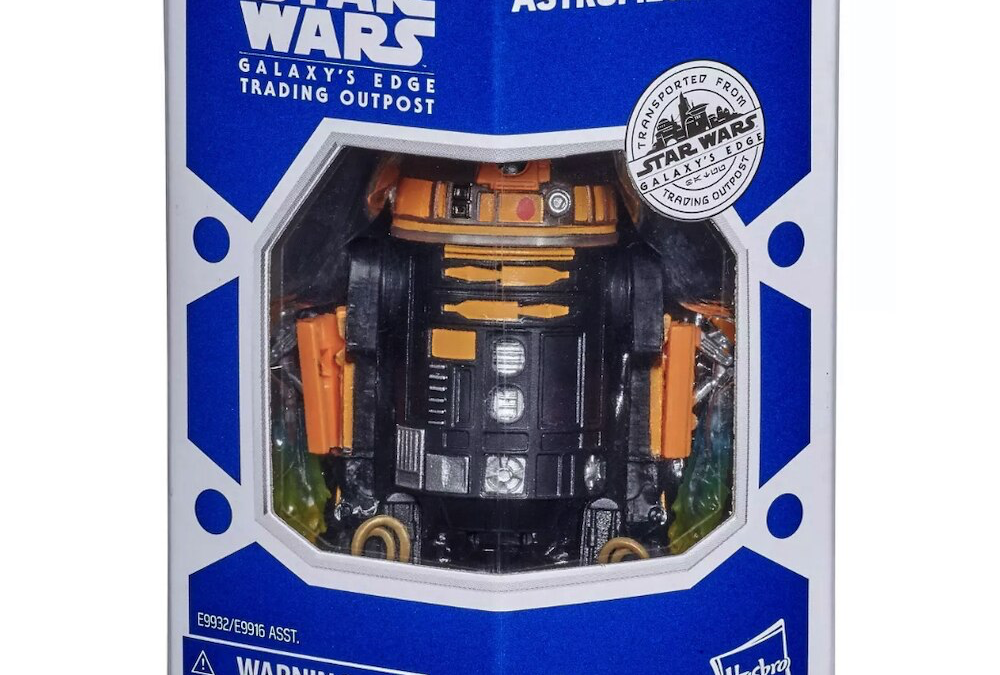 New Galaxy's Edge Trading Outpost Depot Orange & Black Astromech Droid Figure available!
