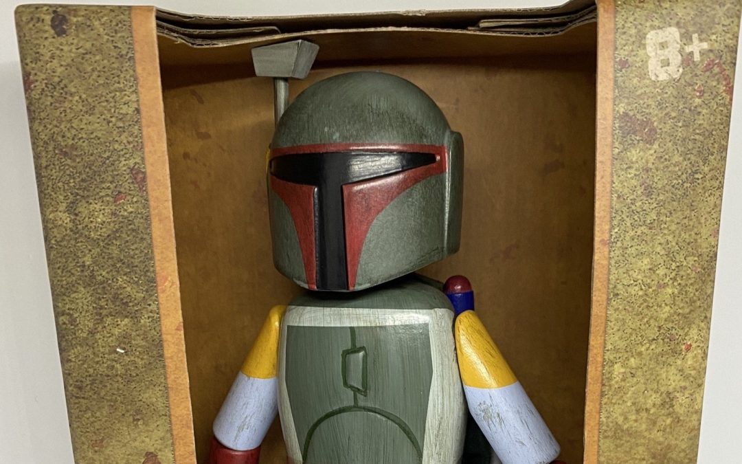 New Galaxy's Edge Boba Fett Wooden Doll Figurine available now!