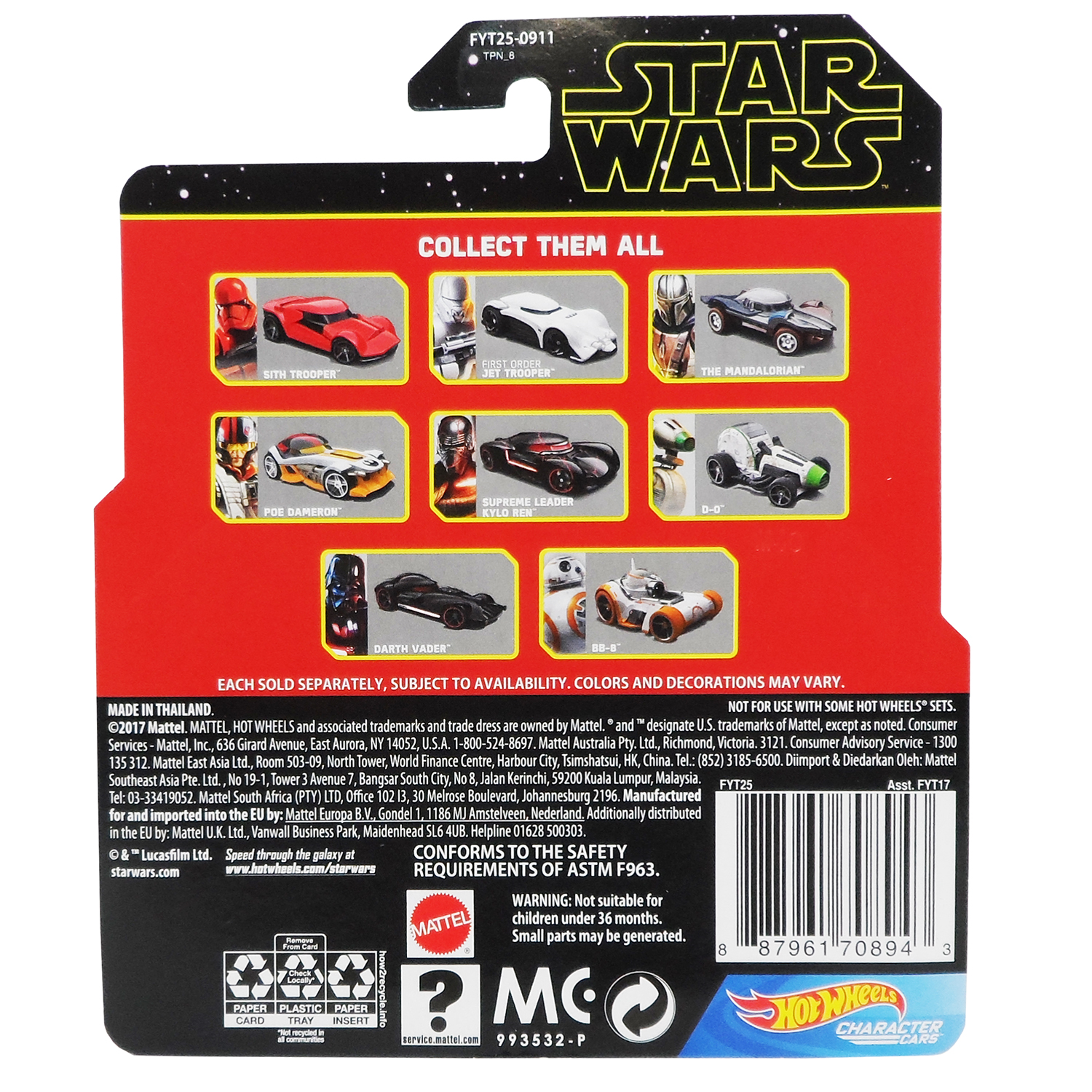 TROS Hot Wheels Rey Character Car Toy 2