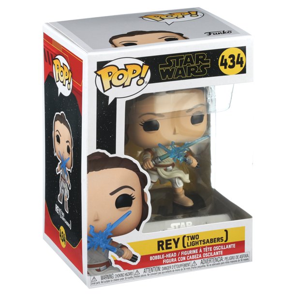 New The Rise of Skywalker Rey with 2 Light Sabers Funko Pop! Bobble Head Toy available!