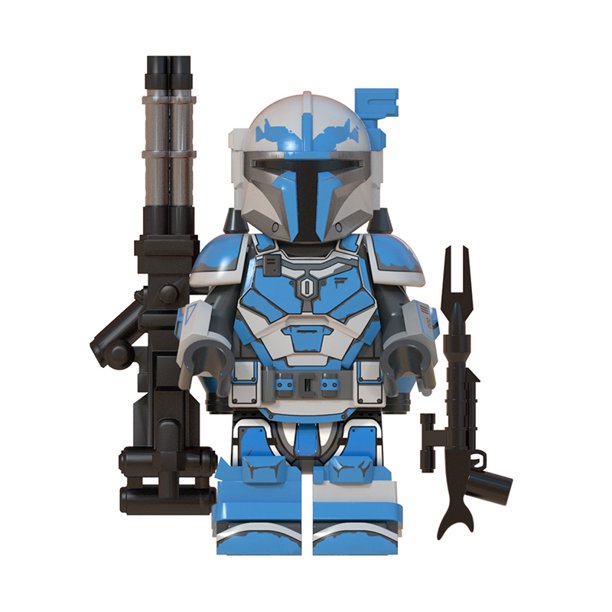 New Star Wars Blue Armored Heavy Artillery Mandalorian Lego Mini Figure available!