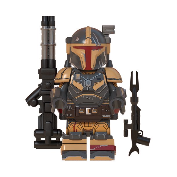 New Star Wars Tan and Grey Armored Heavy Artillery Mandalorian Lego Mini Figure available!